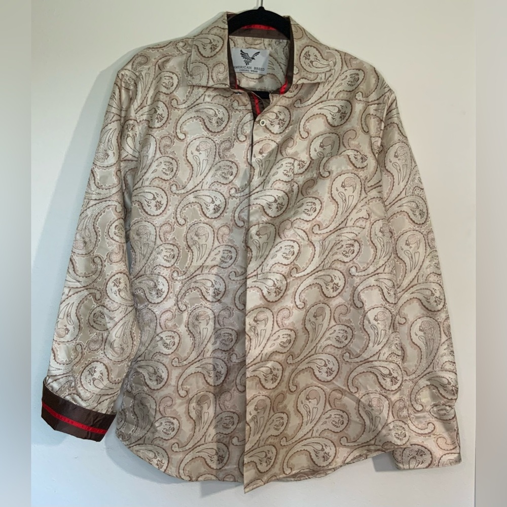 Men’s Pattern Button Down Long Sleeve Shirt
